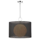 Z-Lite Arosia 24" 1-Light Chrome Pendant Light With Black Fabric Shade