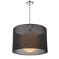 Z-Lite Arosia 24" 1-Light Chrome Pendant Light With Black Fabric Shade
