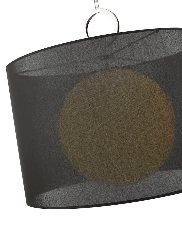 Z-Lite Arosia 24" 1-Light Chrome Pendant Light With Black Fabric Shade