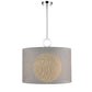 Z-Lite Arosia 24" 1-Light Chrome Pendant Light With Gray Fabric Shade