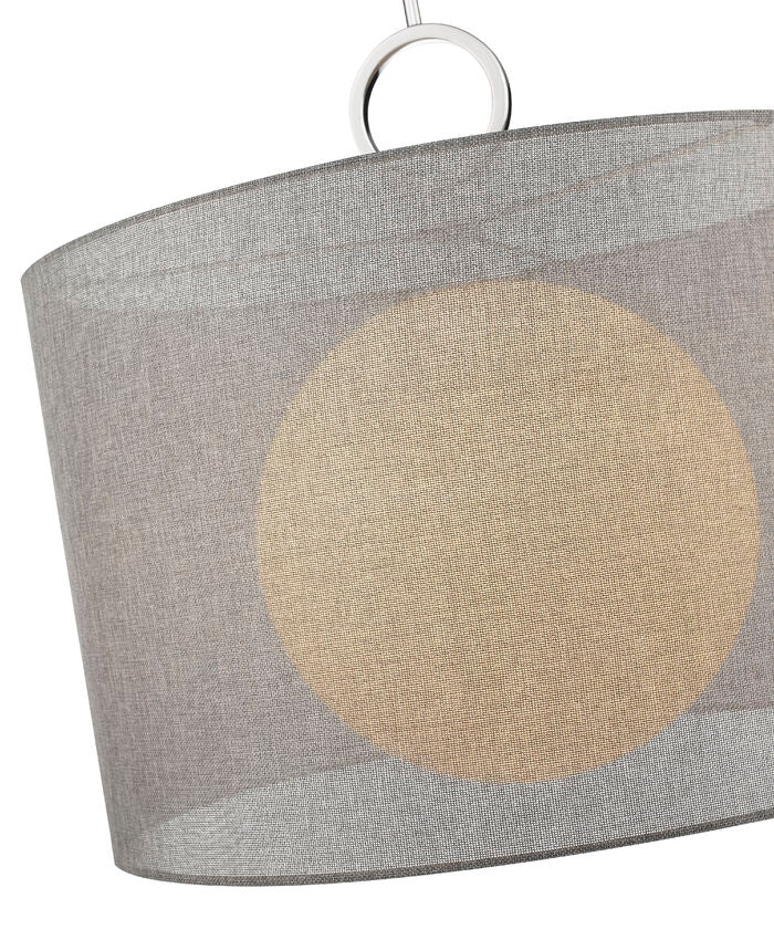 Z-Lite Arosia 24" 1-Light Chrome Pendant Light With Gray Fabric Shade