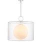 Z-Lite Arosia 24" 1-Light Chrome Pendant Light With White Fabric Shade