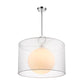 Z-Lite Arosia 24" 1-Light Chrome Pendant Light With White Fabric Shade