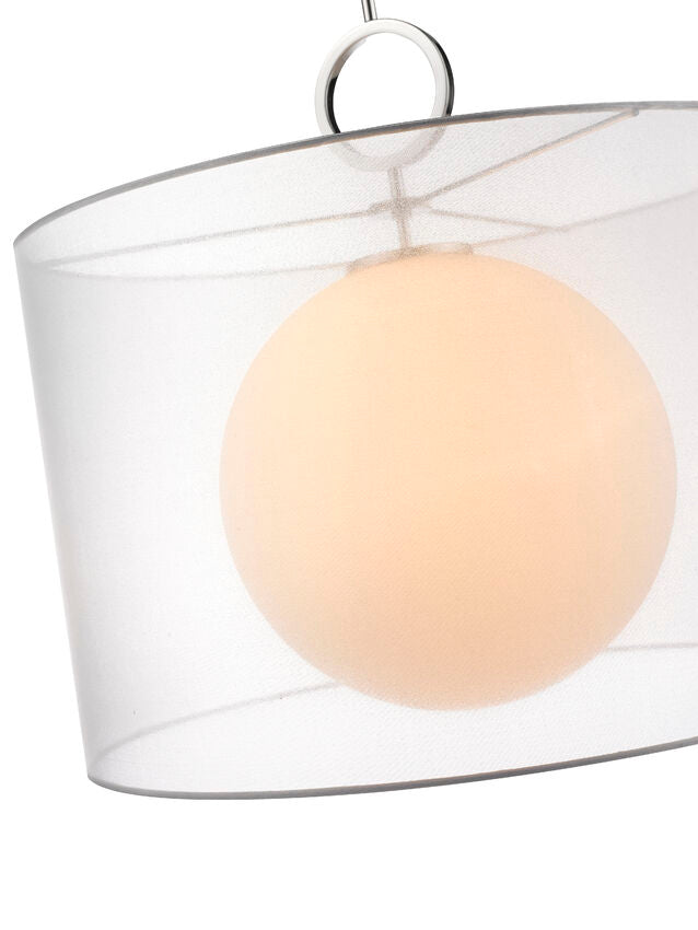 Z-Lite Arosia 24" 1-Light Chrome Pendant Light With White Fabric Shade