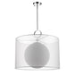 Z-Lite Arosia 24" 1-Light Chrome Pendant Light With White Fabric Shade