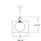 Z-Lite Arosia 24" 1-Light Chrome Pendant Light With White Fabric Shade
