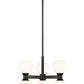 Z-Lite Artemis 18" 6-Light Matte Black Steel and Matte Opal Glass Chandelier