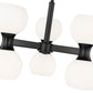 Z-Lite Artemis 18" 6-Light Matte Black Steel and Matte Opal Glass Chandelier