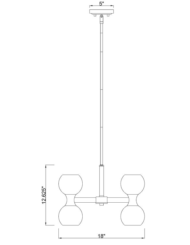 Z-Lite Artemis 18" 6-Light Modern Gold Steel and Matte Opal Glass Chandelier