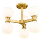 Z-Lite Artemis 18" 6-Light Modern Gold Steel and Matte Opal Glass Semi Flush Mount Lighting