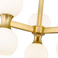Z-Lite Artemis 18" 6-Light Modern Gold Steel and Matte Opal Glass Semi Flush Mount Lighting