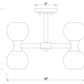 Z-Lite Artemis 18" 6-Light Modern Gold Steel and Matte Opal Glass Semi Flush Mount Lighting