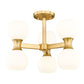 Z-Lite Artemis 18" 6-Light Modern Gold Steel and Matte Opal Glass Semi Flush Mount Lighting
