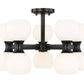 Z-Lite Artemis 21" 10-Light Matte Black Steel and Matte Opal Glass Semi Flush Mount Lighting