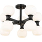 Z-Lite Artemis 21" 10-Light Matte Black Steel and Matte Opal Glass Semi Flush Mount Lighting