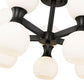 Z-Lite Artemis 21" 10-Light Matte Black Steel and Matte Opal Glass Semi Flush Mount Lighting