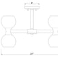 Z-Lite Artemis 21" 10-Light Matte Black Steel and Matte Opal Glass Semi Flush Mount Lighting