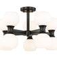 Z-Lite Artemis 21" 10-Light Matte Black Steel and Matte Opal Glass Semi Flush Mount Lighting