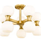 Z-Lite Artemis 21" 10-Light Modern Gold Steel and Matte Opal Glass Semi Flush Mount Lighting