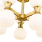 Z-Lite Artemis 21" 10-Light Modern Gold Steel and Matte Opal Glass Semi Flush Mount Lighting