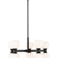 Z-Lite Artemis 25" 10-Light Matte Black Steel and Matte Opal Glass Chandelier