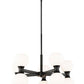 Z-Lite Artemis 25" 10-Light Matte Black Steel and Matte Opal Glass Chandelier