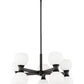 Z-Lite Artemis 25" 10-Light Matte Black Steel and Matte Opal Glass Chandelier
