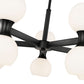 Z-Lite Artemis 25" 10-Light Matte Black Steel and Matte Opal Glass Chandelier