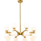 Z-Lite Artemis 32" 16-Light Modern Gold Steel and Matte Opal Glass Chandelier