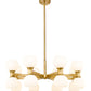 Z-Lite Artemis 32" 16-Light Modern Gold Steel and Matte Opal Glass Chandelier