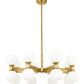 Z-Lite Artemis 32" 16-Light Modern Gold Steel and Matte Opal Glass Chandelier