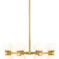 Z-Lite Artemis 32" 16-Light Modern Gold Steel and Matte Opal Glass Chandelier