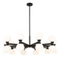 Z-Lite Artemis 42" 20-Light Matte Black Steel and Matte Opal Glass Chandelier