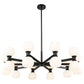 Z-Lite Artemis 42" 20-Light Matte Black Steel and Matte Opal Glass Chandelier
