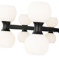 Z-Lite Artemis 42" 20-Light Matte Black Steel and Matte Opal Glass Chandelier