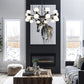 Z-Lite Artemis 42" 20-Light Matte Black Steel and Matte Opal Glass Chandelier