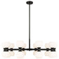 Z-Lite Artemis 42" 20-Light Matte Black Steel and Matte Opal Glass Chandelier