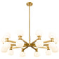 Z-Lite Artemis 42" 20-Light Modern Gold Steel and Matte Opal Glass Chandelier