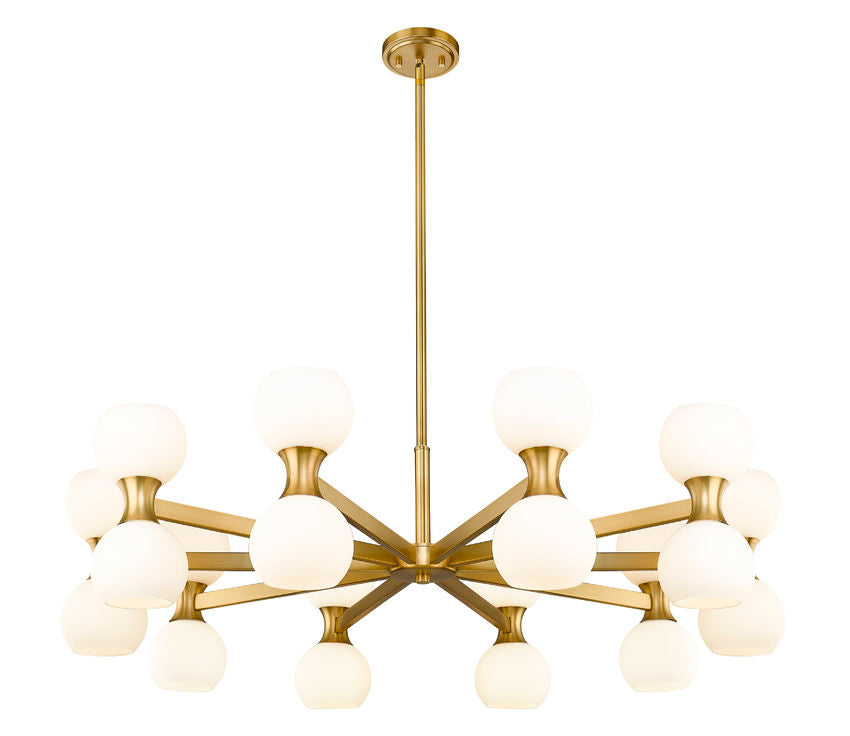 Z-Lite Artemis 42" 20-Light Modern Gold Steel and Matte Opal Glass Chandelier