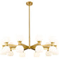 Z-Lite Artemis 42" 20-Light Modern Gold Steel and Matte Opal Glass Chandelier
