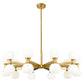 Z-Lite Artemis 42" 20-Light Modern Gold Steel and Matte Opal Glass Chandelier