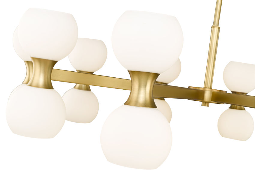 Z-Lite Artemis 42" 20-Light Modern Gold Steel and Matte Opal Glass Chandelier