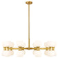 Z-Lite Artemis 42" 20-Light Modern Gold Steel and Matte Opal Glass Chandelier