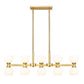 Z-Lite Artemis 5" 10-Light Modern Gold Steel and Matte Opal Glass Linear Chandelier
