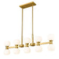 Z-Lite Artemis 5" 10-Light Modern Gold Steel and Matte Opal Glass Linear Chandelier