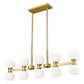Z-Lite Artemis 5" 10-Light Modern Gold Steel and Matte Opal Glass Linear Chandelier