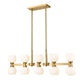 Z-Lite Artemis 5" 10-Light Modern Gold Steel and Matte Opal Glass Linear Chandelier