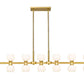 Z-Lite Artemis 5" 14-Light Modern Gold Steel and Matte Opal Glass Linear Chandelier