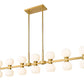 Z-Lite Artemis 5" 14-Light Modern Gold Steel and Matte Opal Glass Linear Chandelier