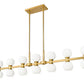 Z-Lite Artemis 5" 14-Light Modern Gold Steel and Matte Opal Glass Linear Chandelier